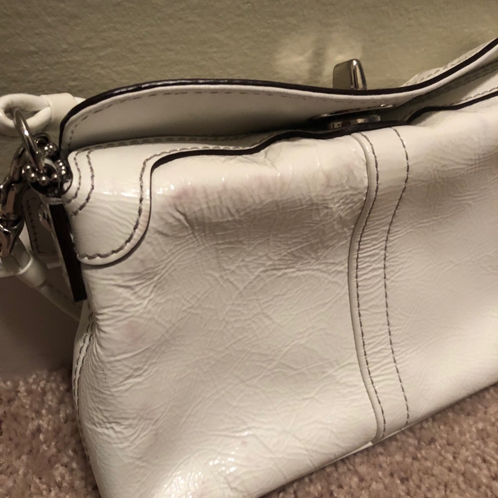 Coach Fold-over Wristlet Bag Purse White - Picture 8 of 15